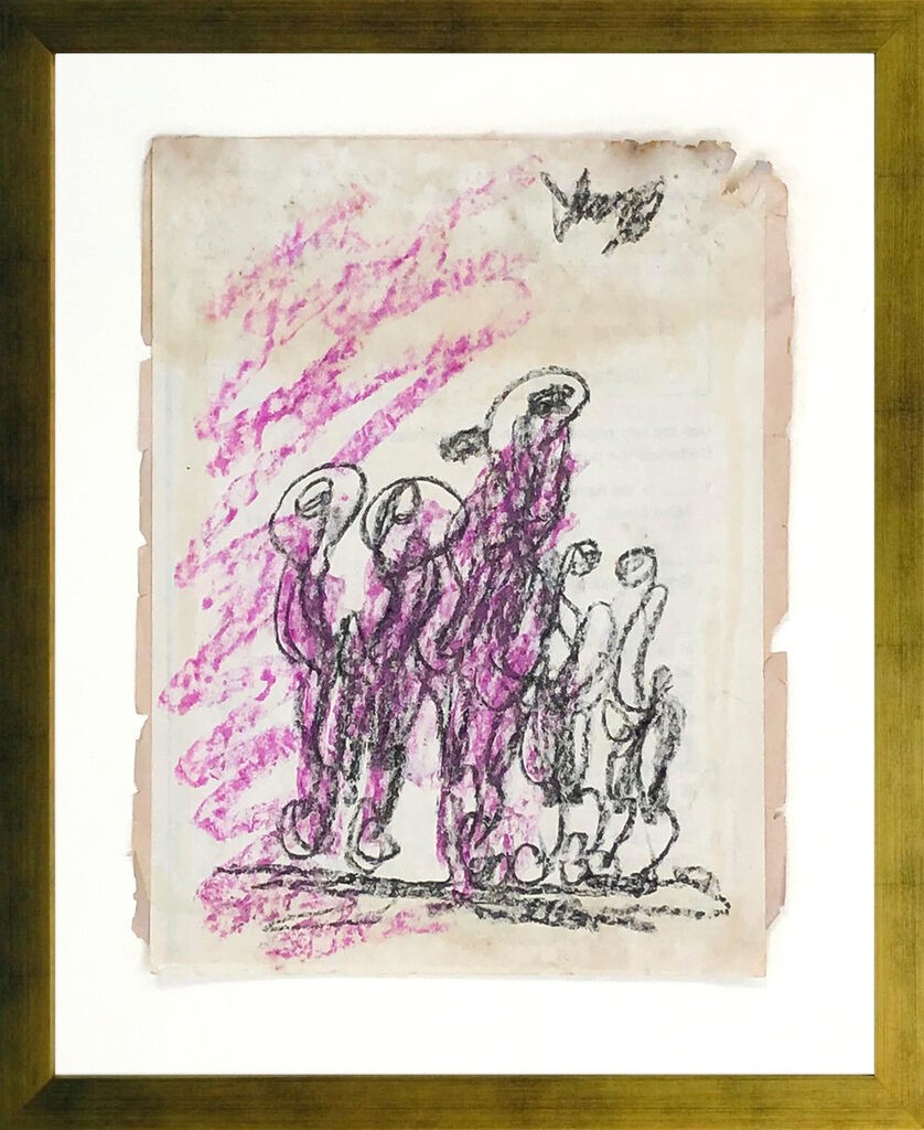 Purvis Young, Drifters (original mixed media on paper) Purvis Young, Drifters (original mixed media on paper)