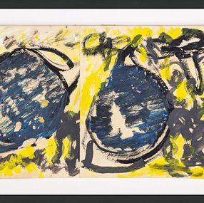 Painting, Twins (original mixed media on paper), Purvis Young