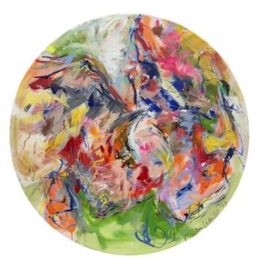 Painting, Bison Kampf, Nicole Leidenfrost