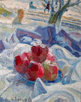 Gemälde, Apples on the table, Kovalenko Ivan