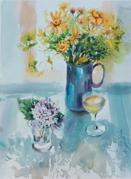 Gemälde, Le goût du vin / série "24 bouquets de saison", Nadia Bodnar
