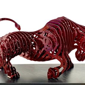 Sculpture, Bull rouge Cartier, Jean François Piecourt