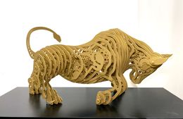 Sculpture, Bull gold LMBO, Jean François Piecourt