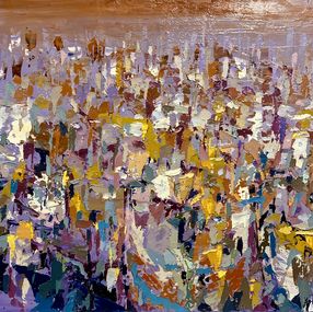 Painting, Abstract Favelas in violets and ochres, Frank De Blok