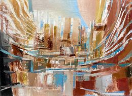 Painting, Mégalopole en tons terreux, Frank De Blok