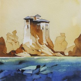 Gemälde, Rêve d'eau - Paysage imaginaire figuratif, Franck Perrot
