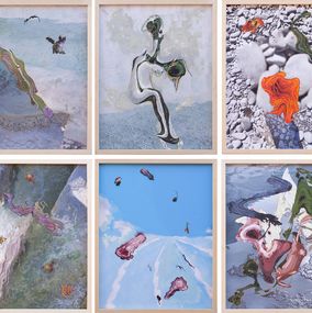 Painting, Set of 6 Paintings. From the Medium - Screen Time series, Rodrigo Etem