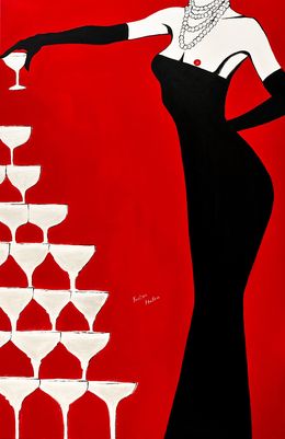 Gemälde, Lady decadence: A little oops champagne moment, Kristina Mallen