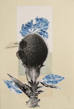 Fine Art Drawings, Blue-flat Leaf, Raluca Arnautu