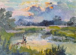 Painting, Rest on the pond, Kovalenko Ivan