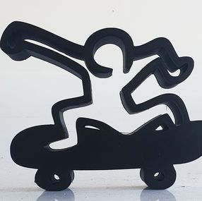 Sculpture, Mini skater Haring black, SpyDDy