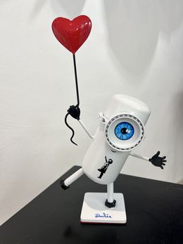 Sculpture, Minion Banksy Coeur en relief, Vincent Duchêne