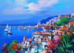 Gemälde, Summer time on the coast - Amalfitan Coast painting, Mario Smeraglia