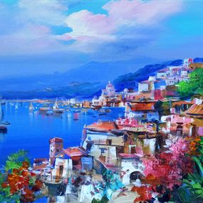 Gemälde, Summer time on the coast - Amalfitan Coast painting, Mario Smeraglia