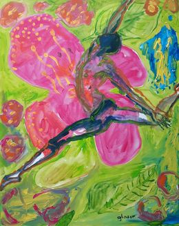 Painting, Young Blooming Talent and an Owl, Sign of Future Maturity, Joanna Glazer