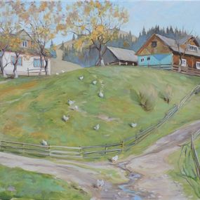 Gemälde, Evening walk, Procach Olesia
