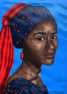 Painting, Girl in Her Cultural Bead 1, Oyeleye Feranmi