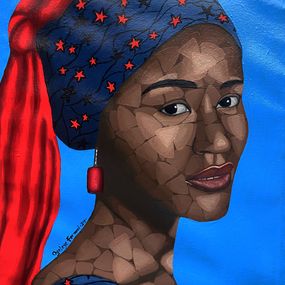 Gemälde, Girl in Her Cultural Bead 1, Oyeleye Feranmi