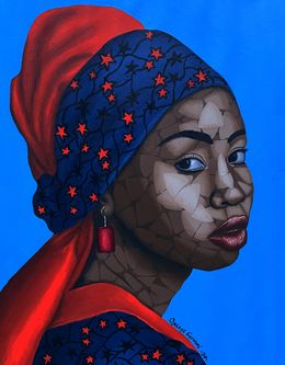 Painting, Girl in Her Cultural Bead 3, Oyeleye Feranmi