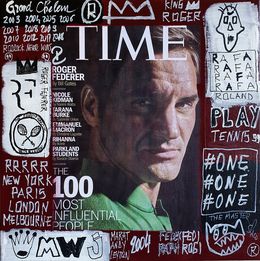 Gemälde, Time for Federer street art, Spaco