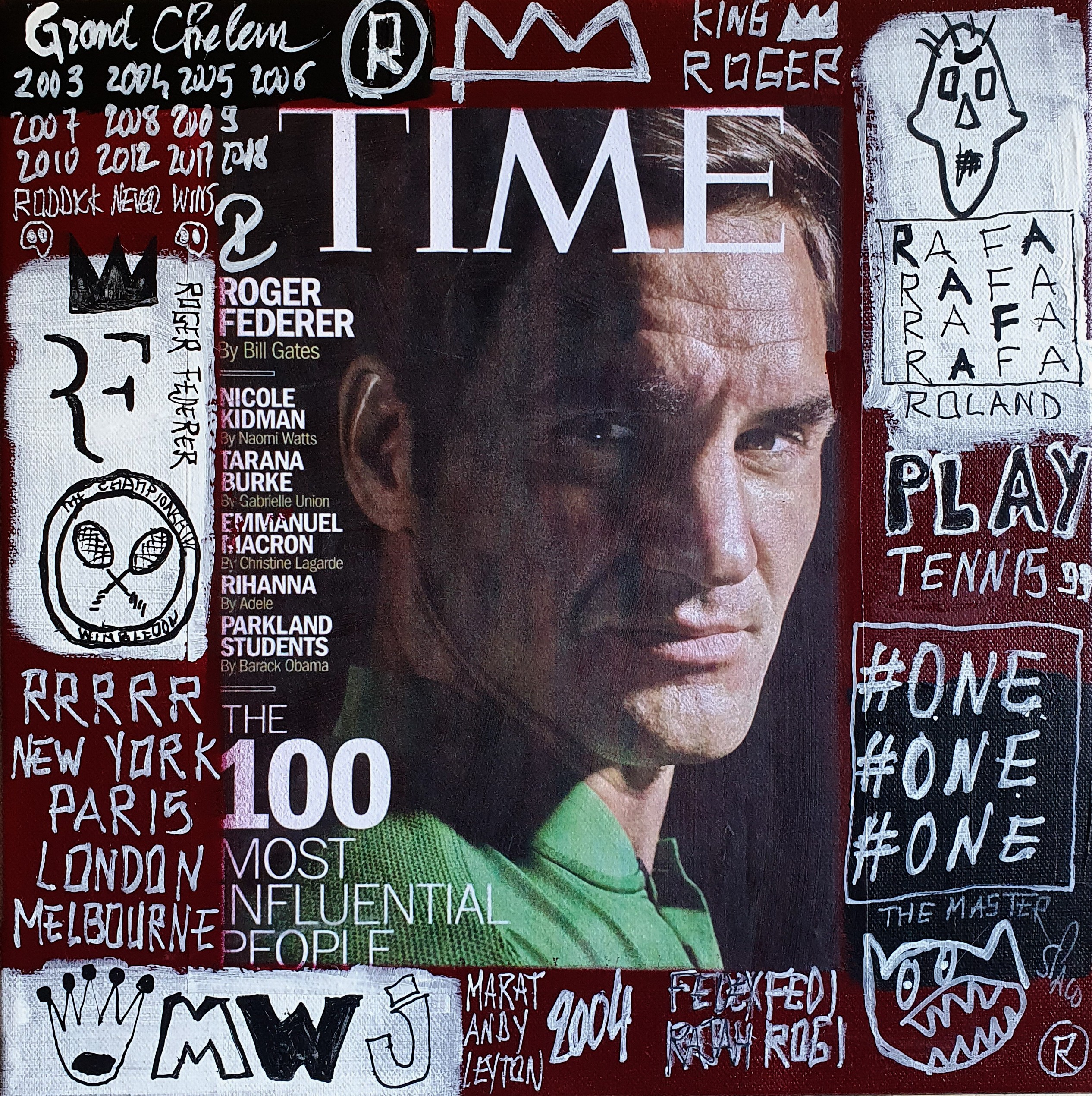 Spaco, Time for Federer street art Spaco, Time for Federer street art
