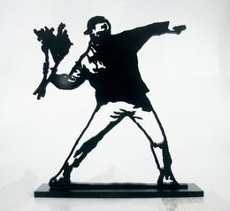 Sculpture, Banksy flowers, PyB