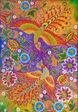 Peinture, Les Oiseaux de Feu, Marguerite Maliuga