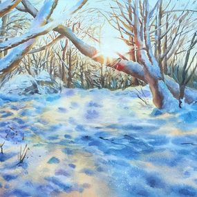 Gemälde, Winter sunset, Irina Pronina