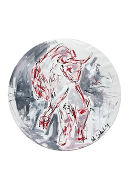 Painting, Roter Stier am Inselberg, Nicole Leidenfrost