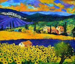 Peinture, Sunflowers in Provenve, Pol Ledent
