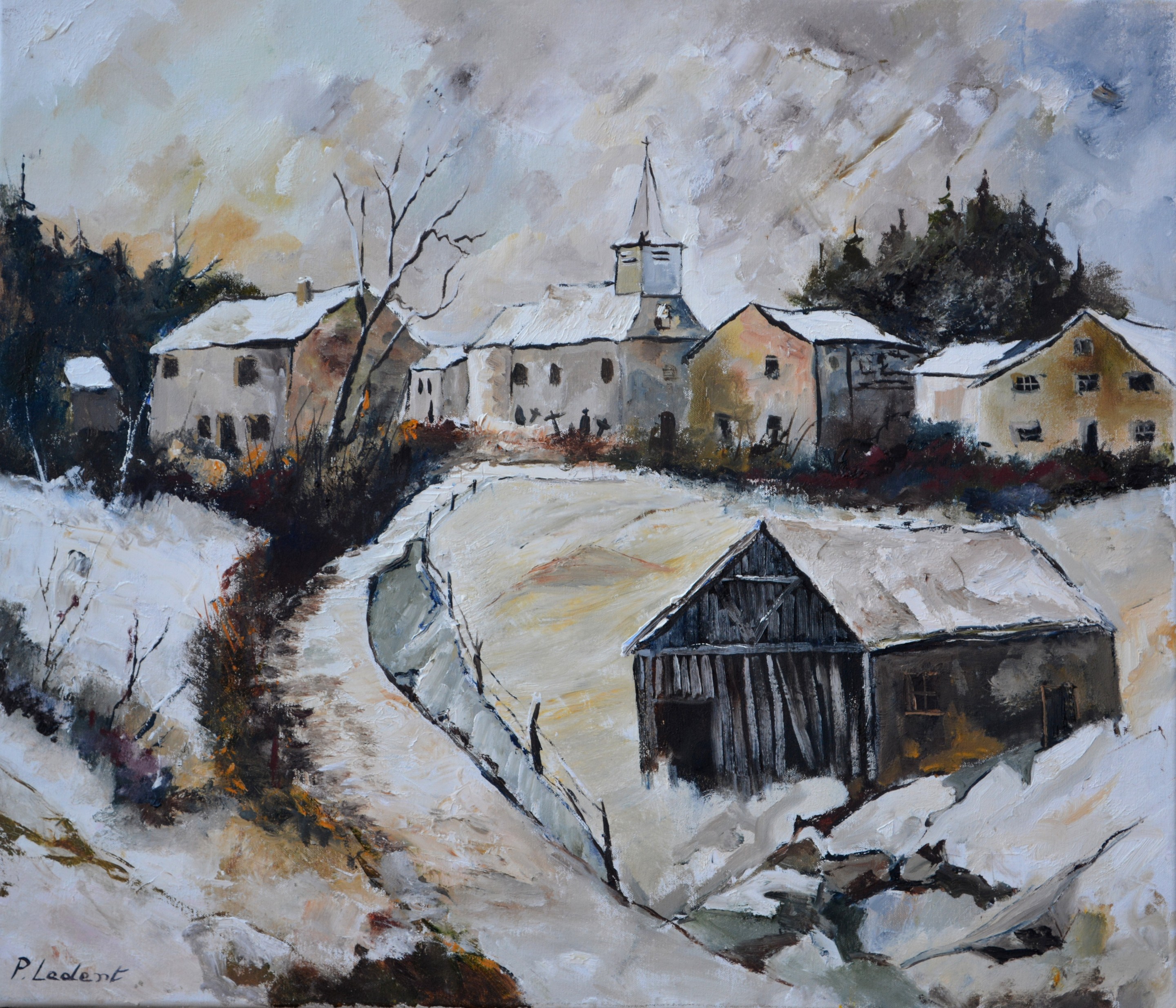 Pol Ledent, My village in winter Pol Ledent, My village in winter