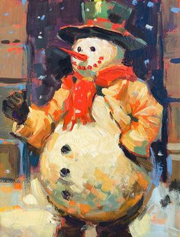 Painting, The Cheerful Snowman, Narek Qochunc