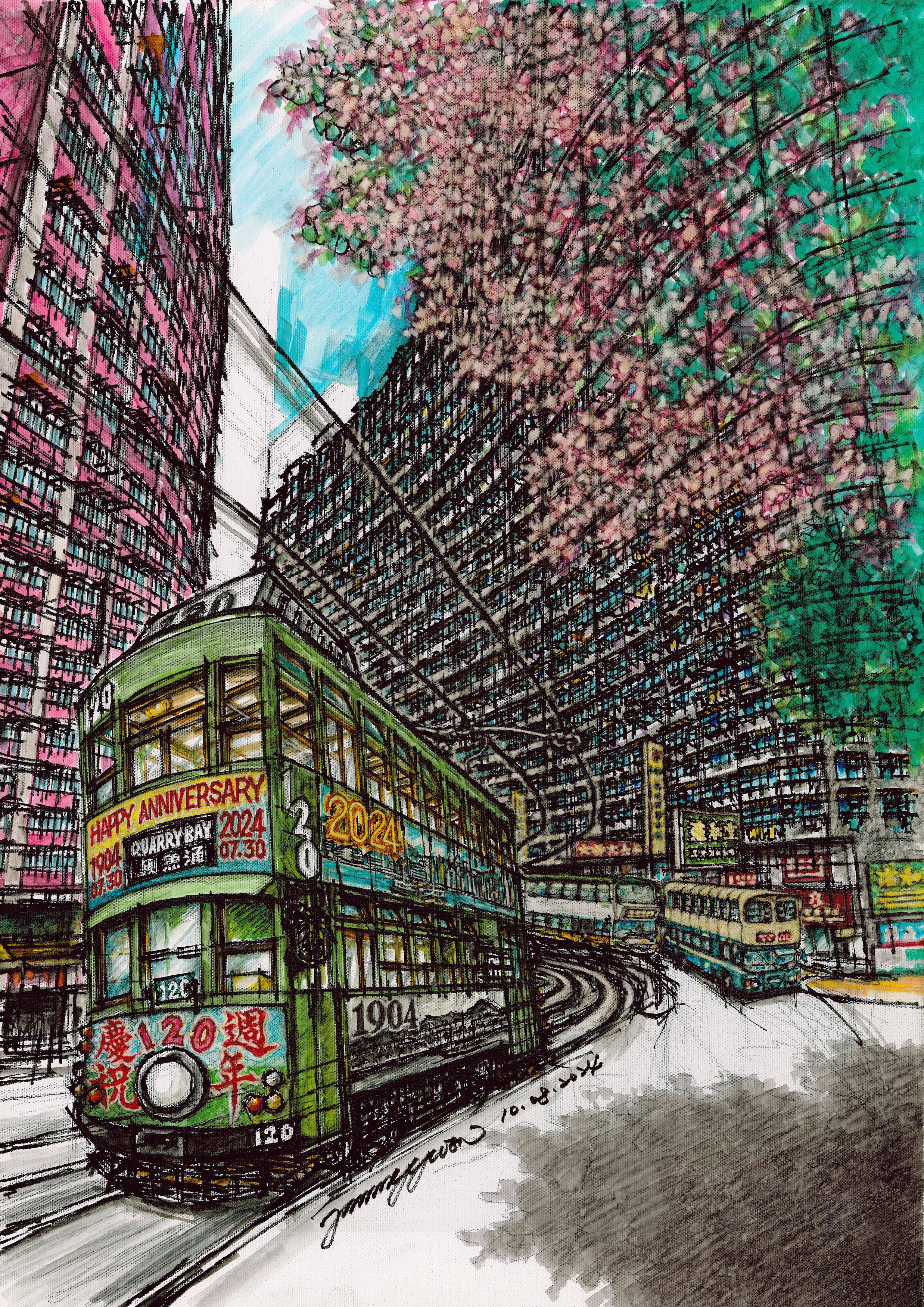 Jimmy Yuen, Interchange of time and space / monster building x iconic tram and buses Jimmy Yuen, Interchange of time and space / monster building x iconic tram and buses