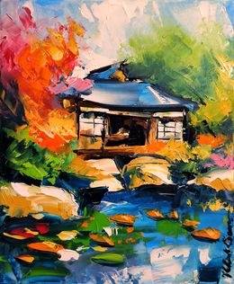 Painting, Temple d'automne au pays du soleil levant, Thibault Vigneron