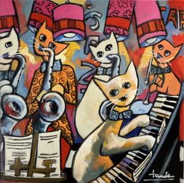Painting, Les papillons musiciens, Martine Fauve Dechavanne