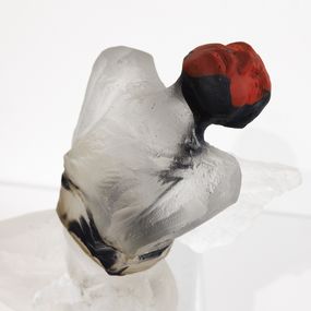 Sculpture, Homme ailé - Portrait fantastique pâte de verre, Gilles Vadel