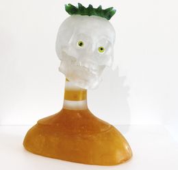 Sculpture, Vanité - Portrait singulier pâte de verre, Gilles Vadel