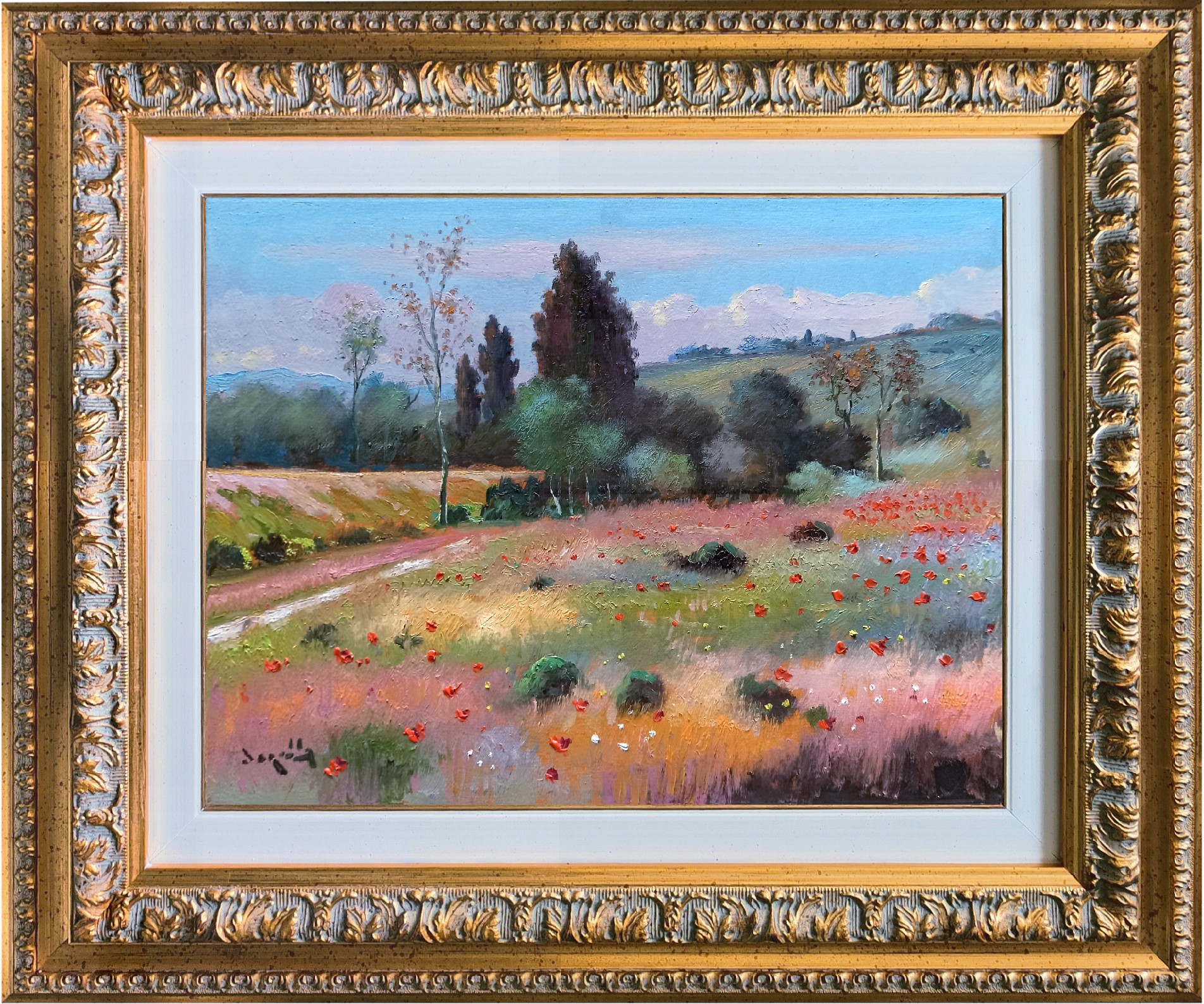 Andrea Borella, Tuscany - Countryside towards evening & frame Andrea Borella, Tuscany - Countryside towards evening & frame