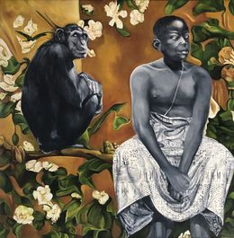 Painting, A Heart's Last Beat. (At the human zoo), Andra Daans