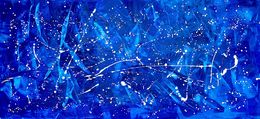 Painting, Beyond the sea no. 4624 blue abstract, Anita Kaufmann