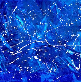 Peinture, Beyond the sea no. 4624 blue abstract, Anita Kaufmann