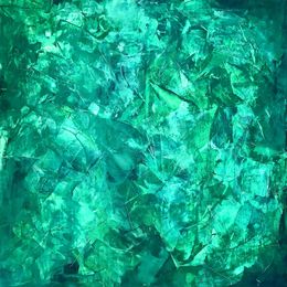 Gemälde, Nature's embrace no. 524 large green abstract, Anita Kaufmann