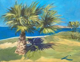 Painting, Palm at the sea, Elena Sokolova