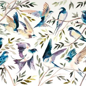 Gemälde, Tree Swallows, Elizabeth Becker