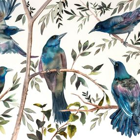 Gemälde, Grackles No. 2, Elizabeth Becker