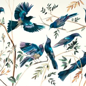Gemälde, Grackles, Elizabeth Becker