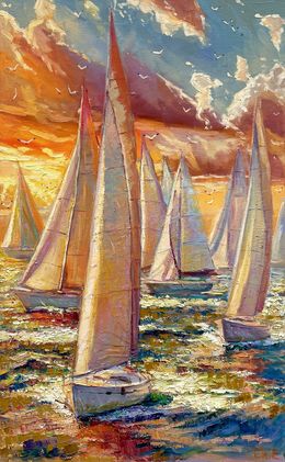 Gemälde, Sailboats, Evgeny Chernyakovsky