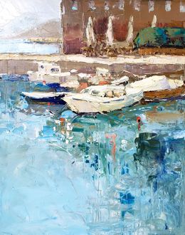 Gemälde, Boats. Morning., Irina Alexandrina