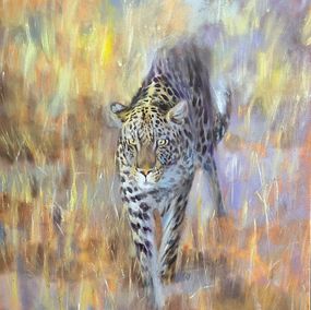 Gemälde, Savuti Leopard at Dusk, John Welsh