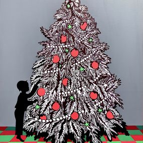 Painting, Christmas tree, Maria Tuzhilkina